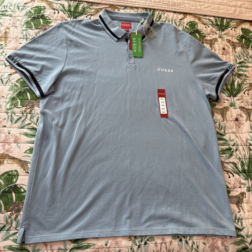 Guess Light Blue Polo Shirt Size XXL NWT